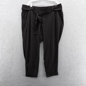 NWT Torrid Tie Front Cigarette Slim Leg Pants 2X Black Womens Cuffed‎ Pull On